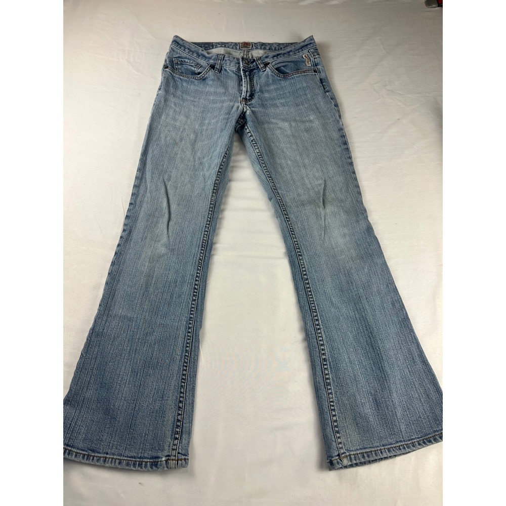 Y2K X2 Denim Laboratory Jeans Lt Wash Low Rise Bootcut‎ Blue Indie Sleeze 30x29